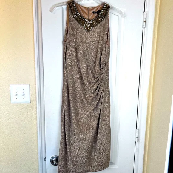 david meister gold cocktail dress David Meister main image 1